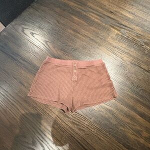 Garage High Waist Brown Knit Shorts